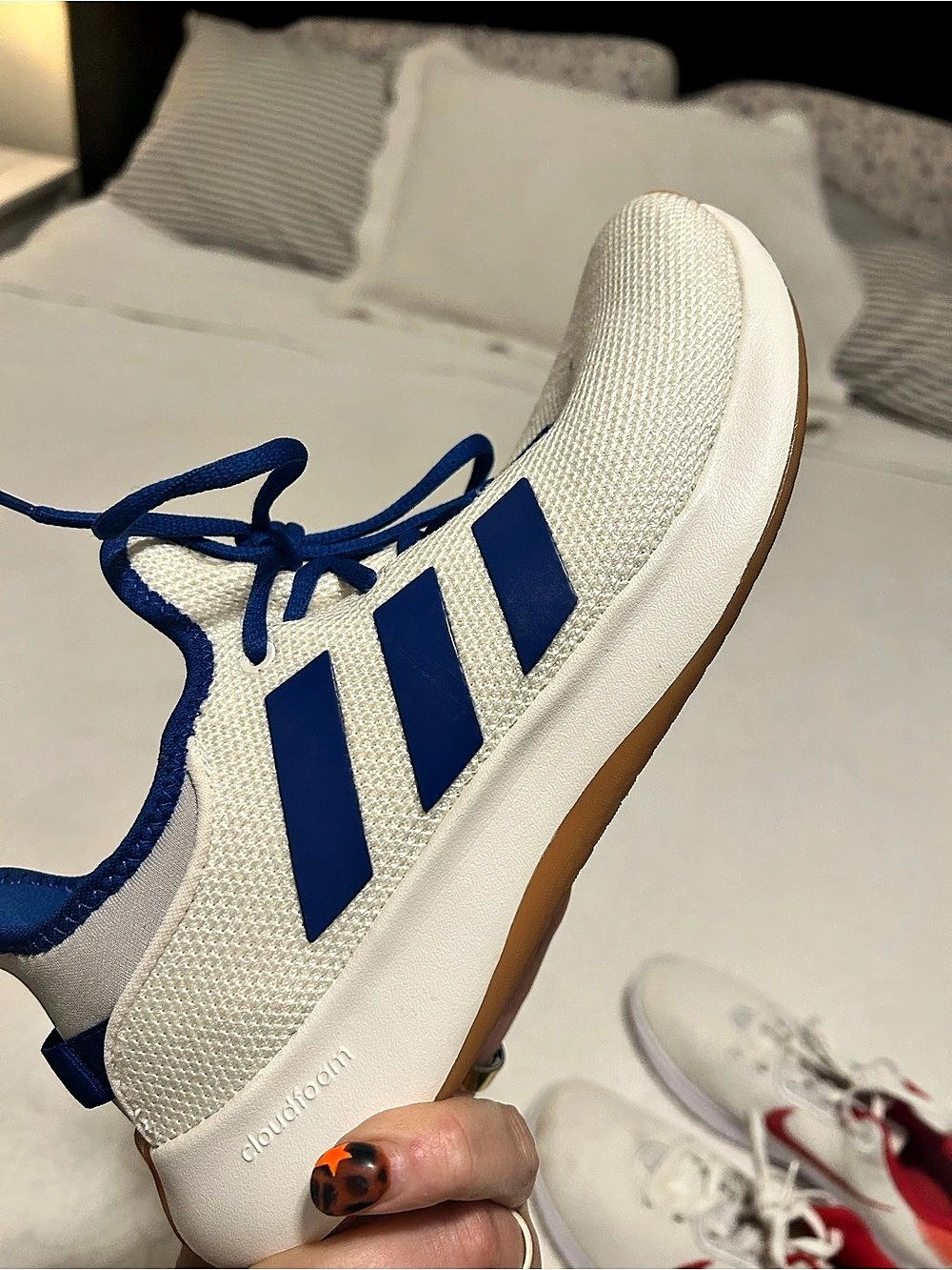 adidas Cloudfoam Plus Women's White & Blue US 8.5 Sneakers